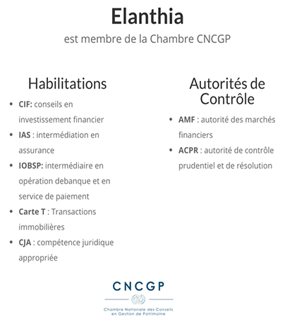 Elanthia est membre de la CNCGP